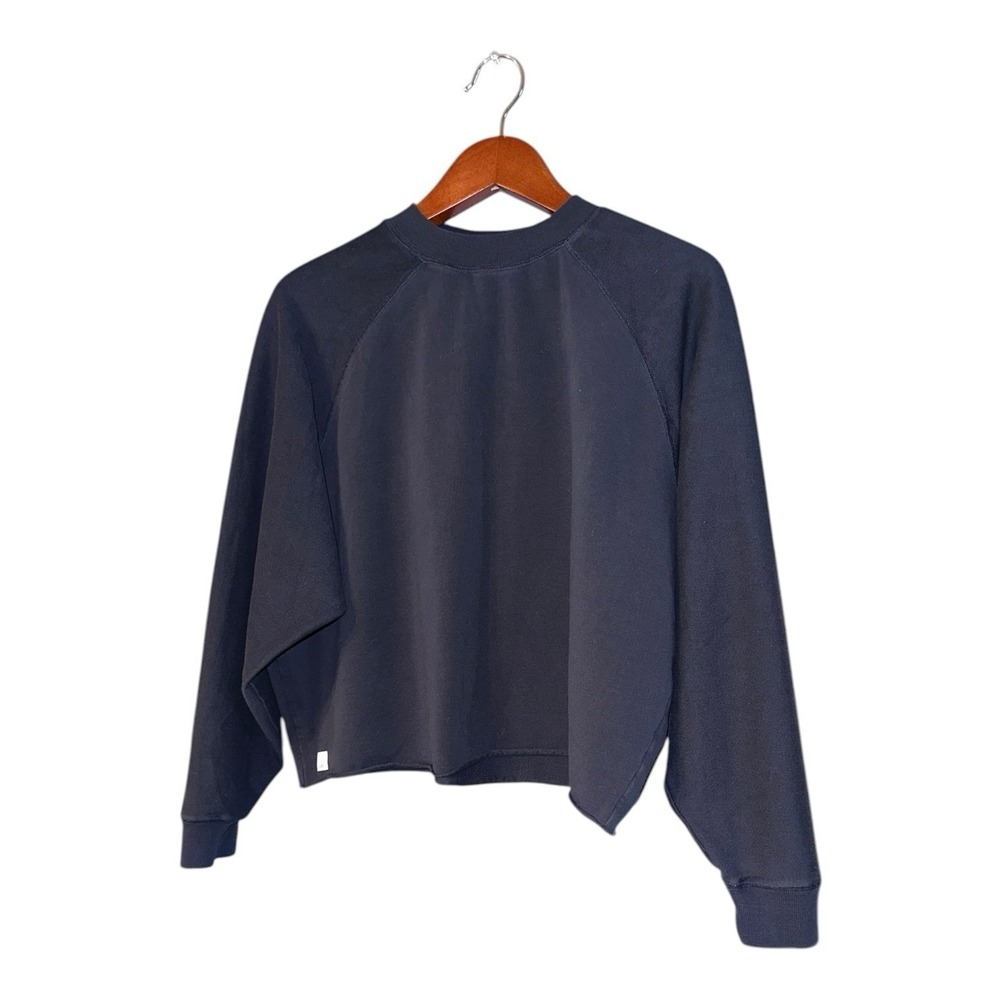 VUORI Women's Sunnyside Crew Oversized Cropped Crewneck Sweatshirt Size S Black